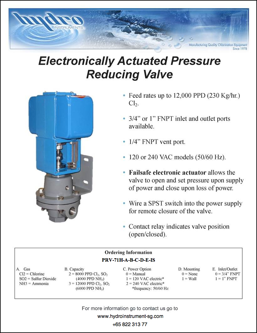 Electronically Actuated Pressure Reducing Valve